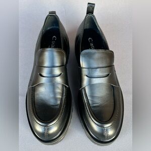 LA CANADIENNE Reese Platform Penny WP Leather Loafer Black Women's Size 9US